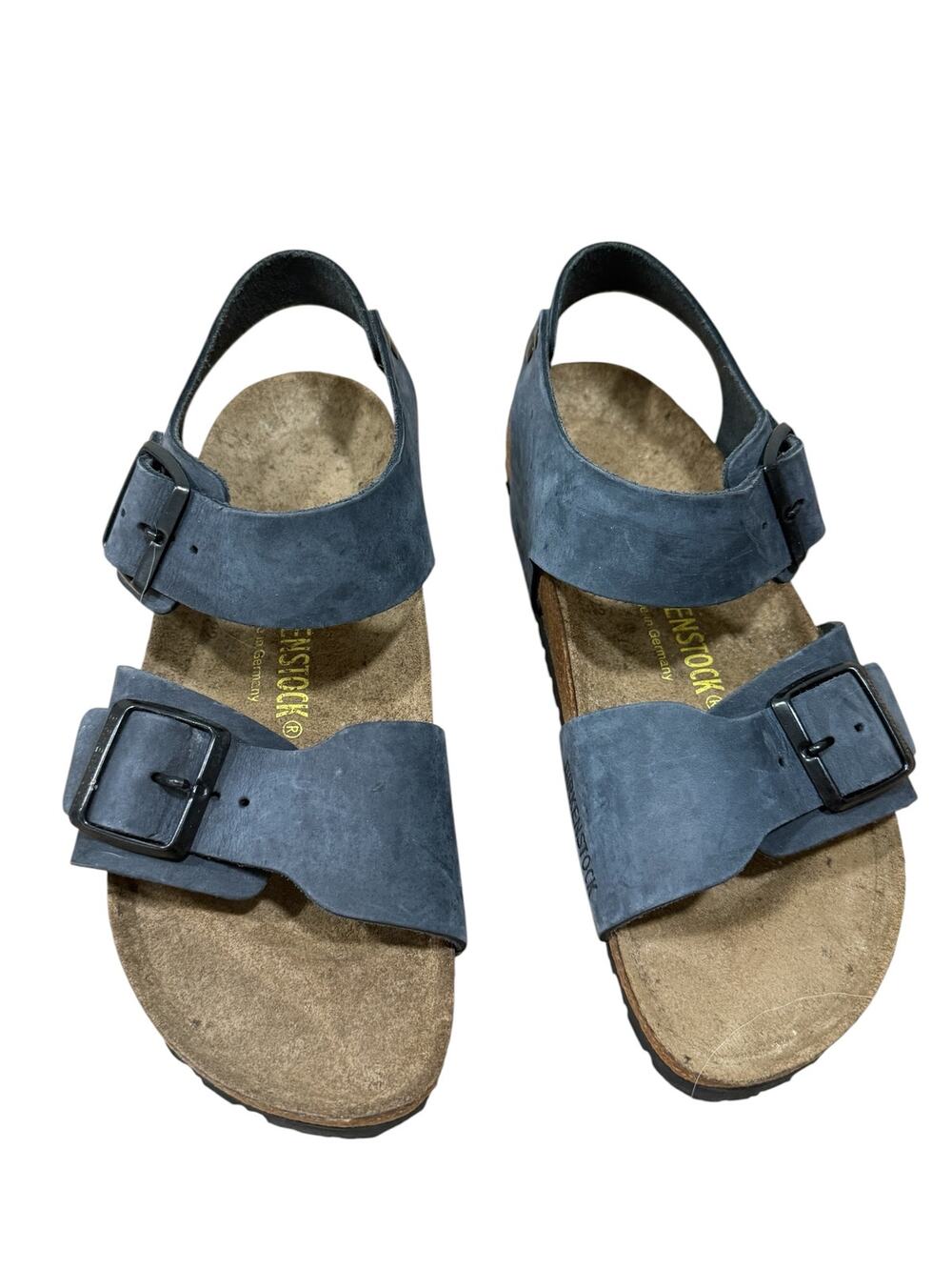 Birkenstock Blue Nubuck Leather Comfort Sandals Heel Strap EU 37 US 6
